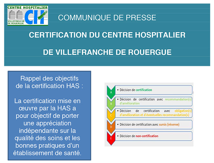 Communiqué de presse HAS niveau A